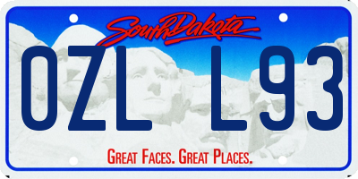 SD license plate 0ZLL93