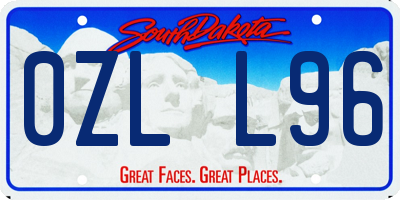 SD license plate 0ZLL96