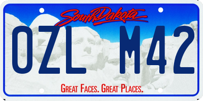 SD license plate 0ZLM42