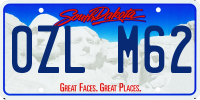 SD license plate 0ZLM62