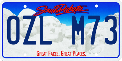 SD license plate 0ZLM73