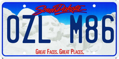 SD license plate 0ZLM86