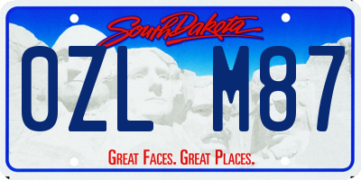SD license plate 0ZLM87