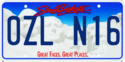 SD license plate 0ZLN16