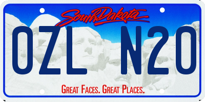 SD license plate 0ZLN20