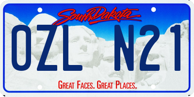 SD license plate 0ZLN21
