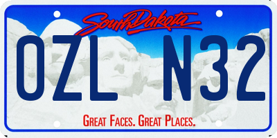SD license plate 0ZLN32