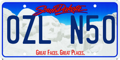 SD license plate 0ZLN50