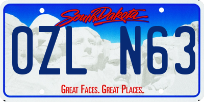SD license plate 0ZLN63