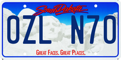 SD license plate 0ZLN70