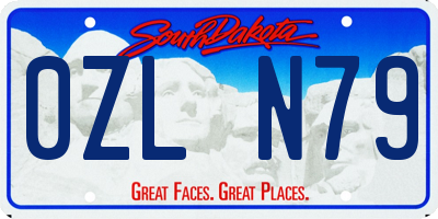 SD license plate 0ZLN79