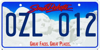 SD license plate 0ZLO12
