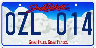 SD license plate 0ZLO14