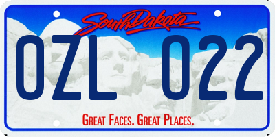 SD license plate 0ZLO22