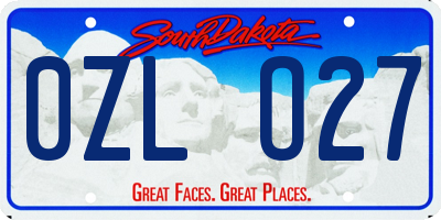 SD license plate 0ZLO27