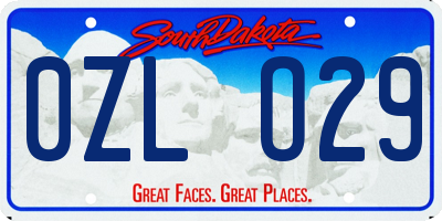 SD license plate 0ZLO29