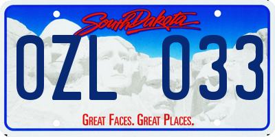 SD license plate 0ZLO33