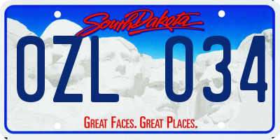 SD license plate 0ZLO34