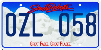 SD license plate 0ZLO58