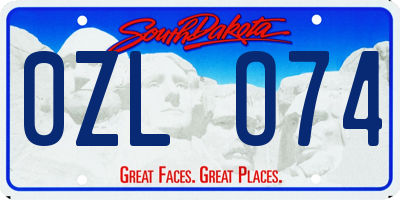SD license plate 0ZLO74