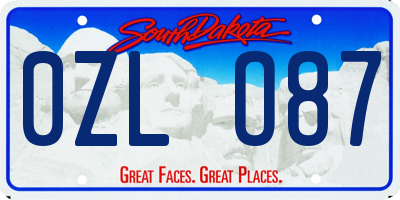 SD license plate 0ZLO87