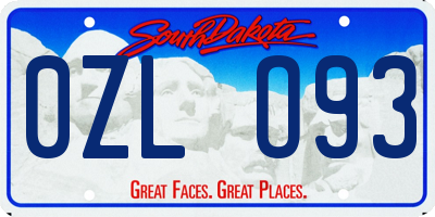 SD license plate 0ZLO93