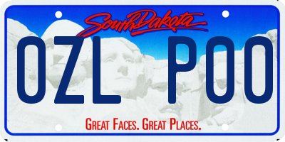 SD license plate 0ZLP00