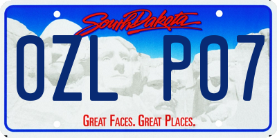 SD license plate 0ZLP07