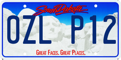 SD license plate 0ZLP12