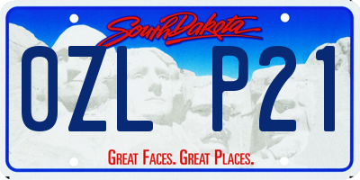 SD license plate 0ZLP21