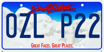 SD license plate 0ZLP22