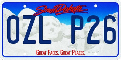 SD license plate 0ZLP26