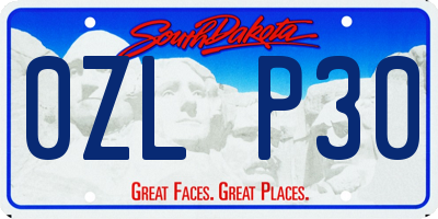 SD license plate 0ZLP30