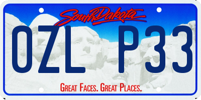 SD license plate 0ZLP33