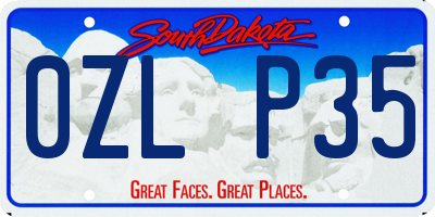 SD license plate 0ZLP35