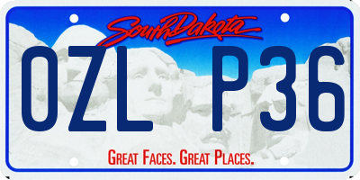 SD license plate 0ZLP36