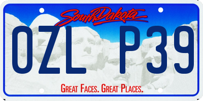 SD license plate 0ZLP39