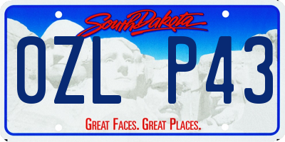 SD license plate 0ZLP43