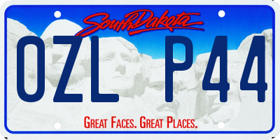 SD license plate 0ZLP44