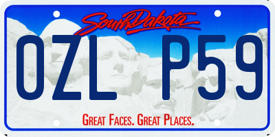 SD license plate 0ZLP59