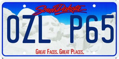 SD license plate 0ZLP65