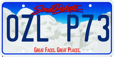 SD license plate 0ZLP73