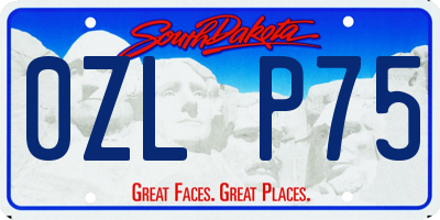 SD license plate 0ZLP75
