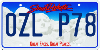SD license plate 0ZLP78