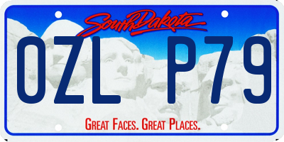 SD license plate 0ZLP79