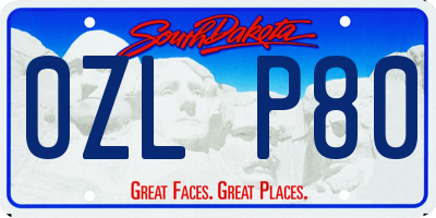 SD license plate 0ZLP80