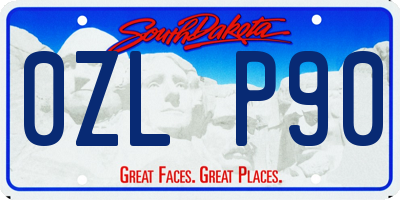 SD license plate 0ZLP90