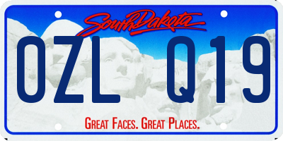 SD license plate 0ZLQ19
