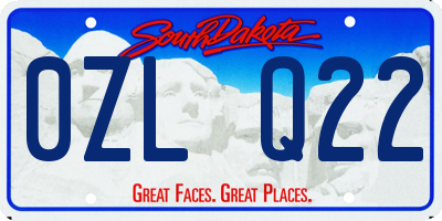SD license plate 0ZLQ22