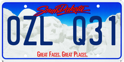 SD license plate 0ZLQ31